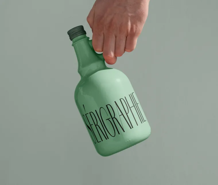 Sérigraphie pour une bouteille de spiritueux, Angoulême, ABAR